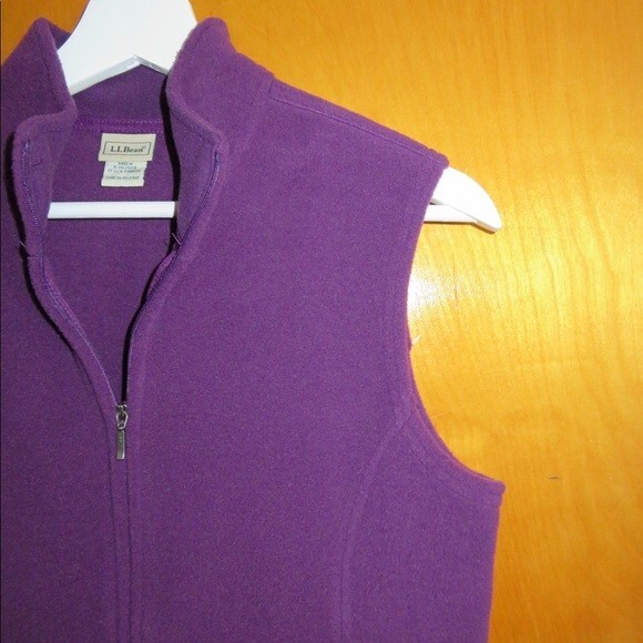 L.L Bean Vest Purple Fleece Full Zip Soft Cozy Warm Womens Small Outdoors - Picture 2 of 5